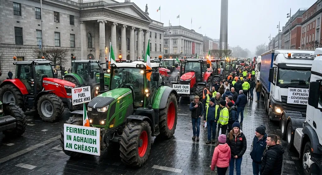 Caos na Irlanda: Protestos contra preço dos combustíveis paralisam Dublin