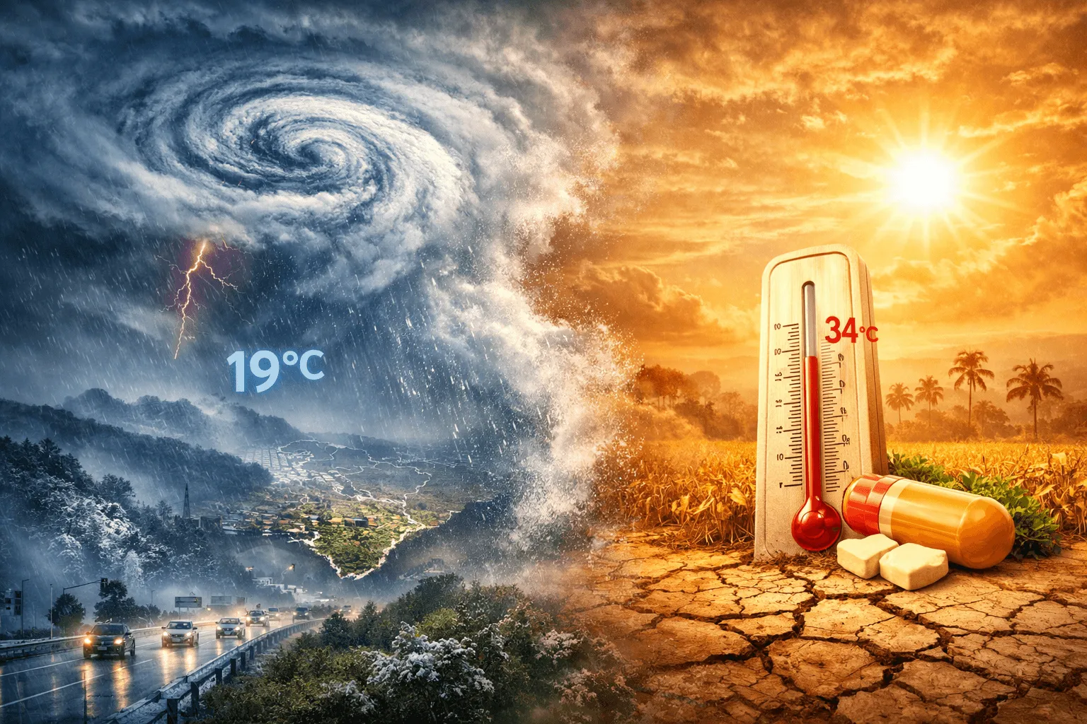 Abismo Térmico de 15°C: Ciclone e Bloqueio Atmosférico Criam "Gangorra" no Brasil