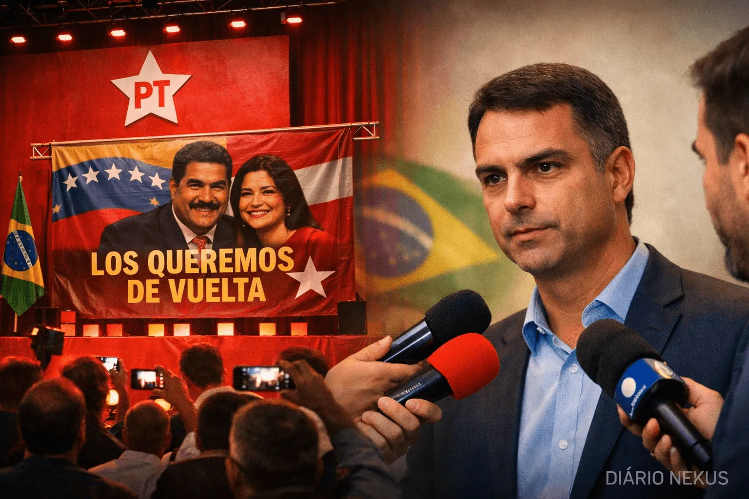 Ideologia em Palco: Banner do PT para Maduro Provoca Reação de Flávio Bolsonaro