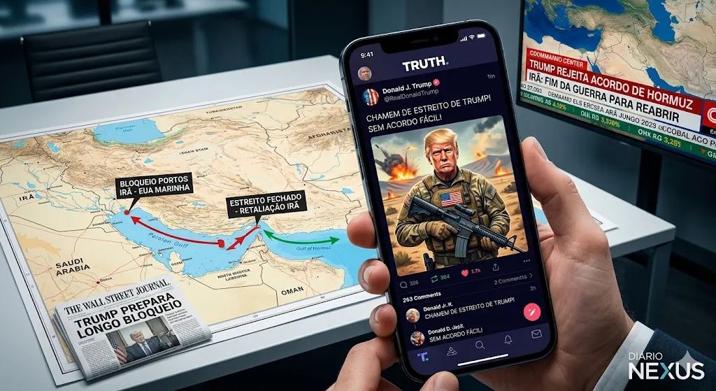 Trump Renomeia Estreito de Ormuz por IA e Sinaliza Bloqueio Naval Prolongado contra o Irã