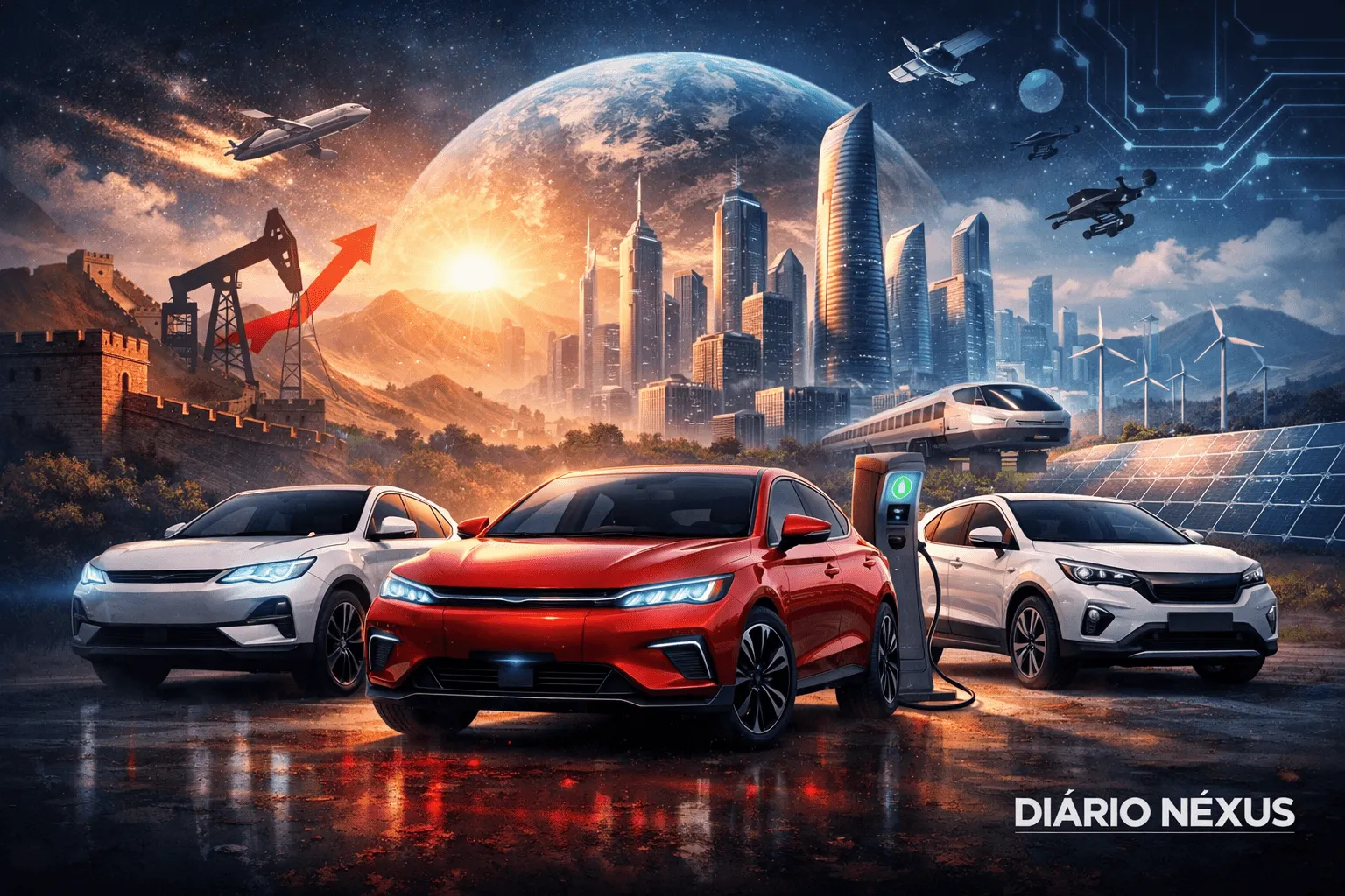 China em avanço: carros elétricos do país ganham força global em meio à crise do petróleo