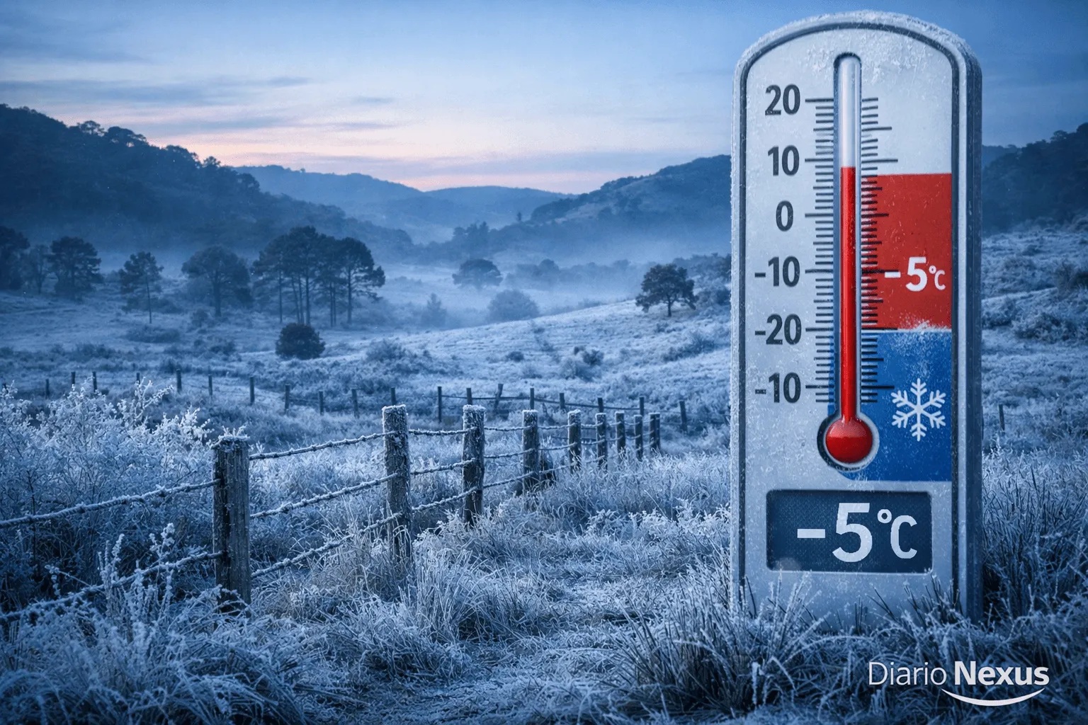 Frio extremo em SC: geadas pelo terceiro dia seguido e termômetros chegam a -5,2°C