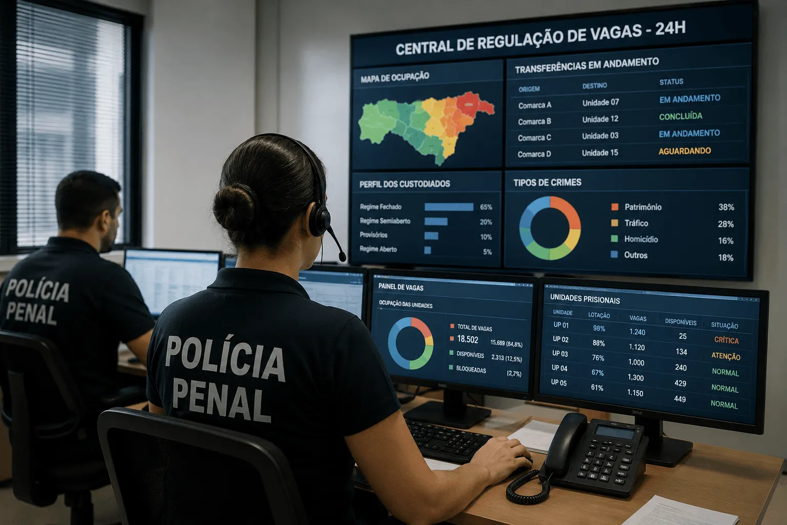Santa Catarina moderniza gestão prisional: Central 24h da Polícia Penal assume controle de vagas e agiliza transferências