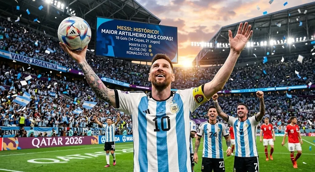 Messi quebra recorde histórico: argentino se torna o maior artilheiro das Copas e redefine o legado do futebol mundial