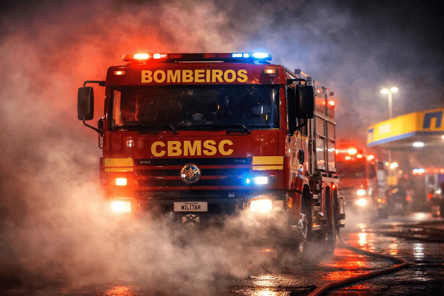 Noite de risco: segundo incêndio mobiliza bombeiros na Grande Florianópolis